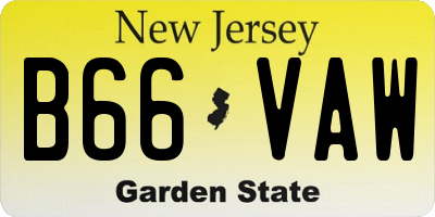 NJ license plate B66VAW