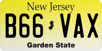 NJ license plate B66VAX