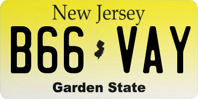 NJ license plate B66VAY