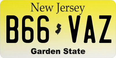 NJ license plate B66VAZ