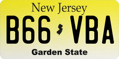 NJ license plate B66VBA
