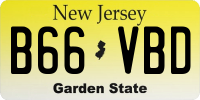 NJ license plate B66VBD