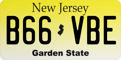 NJ license plate B66VBE