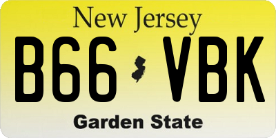 NJ license plate B66VBK