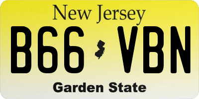 NJ license plate B66VBN