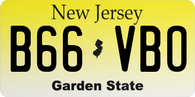 NJ license plate B66VBO