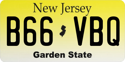 NJ license plate B66VBQ
