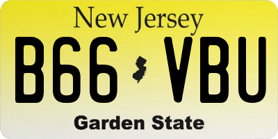 NJ license plate B66VBU