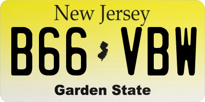 NJ license plate B66VBW