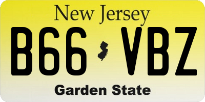 NJ license plate B66VBZ