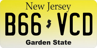 NJ license plate B66VCD