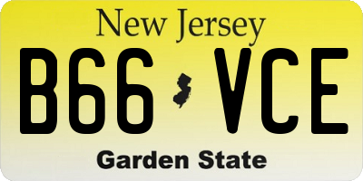 NJ license plate B66VCE