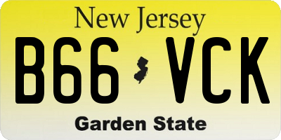 NJ license plate B66VCK