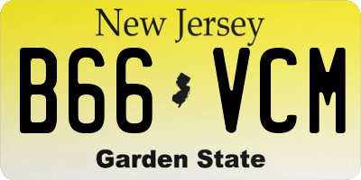 NJ license plate B66VCM
