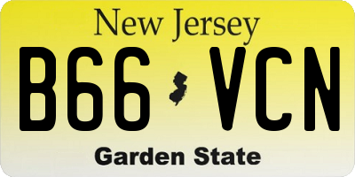 NJ license plate B66VCN