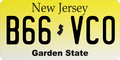 NJ license plate B66VCO