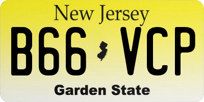NJ license plate B66VCP