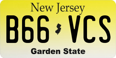 NJ license plate B66VCS