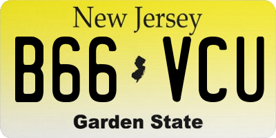 NJ license plate B66VCU