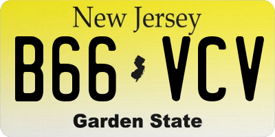 NJ license plate B66VCV