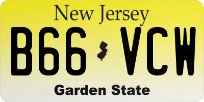 NJ license plate B66VCW