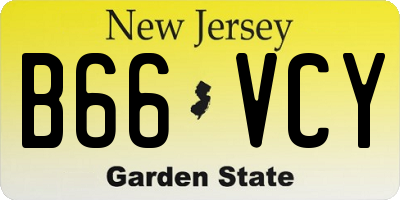 NJ license plate B66VCY