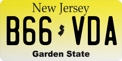 NJ license plate B66VDA