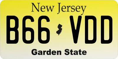 NJ license plate B66VDD