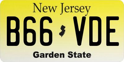 NJ license plate B66VDE