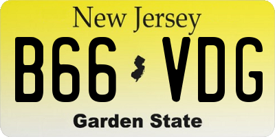 NJ license plate B66VDG