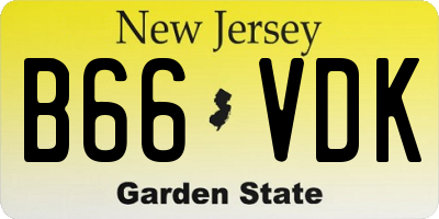 NJ license plate B66VDK