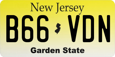 NJ license plate B66VDN