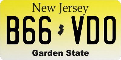 NJ license plate B66VDO