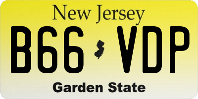NJ license plate B66VDP