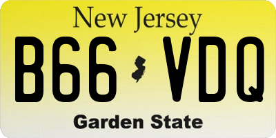 NJ license plate B66VDQ