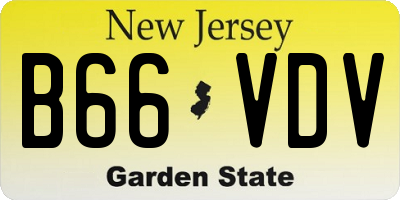 NJ license plate B66VDV
