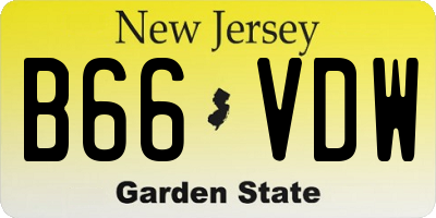 NJ license plate B66VDW