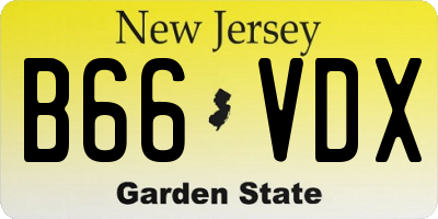 NJ license plate B66VDX
