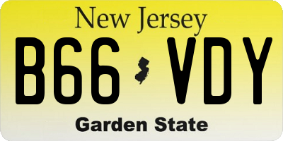 NJ license plate B66VDY
