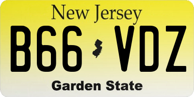 NJ license plate B66VDZ