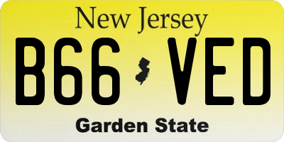 NJ license plate B66VED