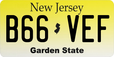 NJ license plate B66VEF
