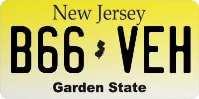 NJ license plate B66VEH