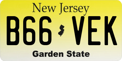 NJ license plate B66VEK