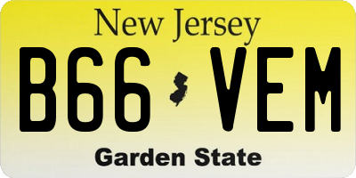 NJ license plate B66VEM