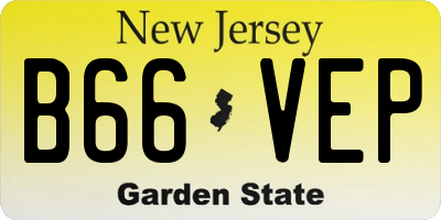 NJ license plate B66VEP
