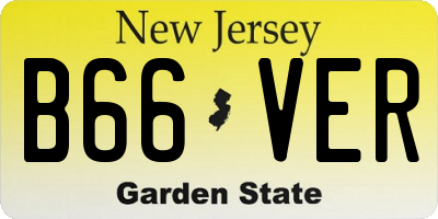 NJ license plate B66VER