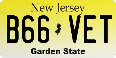 NJ license plate B66VET