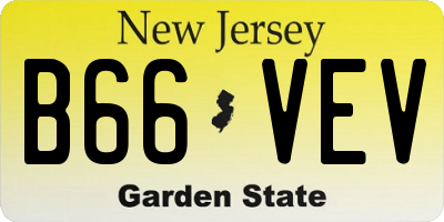 NJ license plate B66VEV