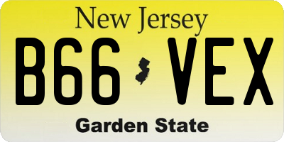 NJ license plate B66VEX